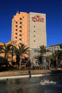 Gran Hotel Almeria in the city centre of Almeria, Spain from Parque de Nicolás Salmerón