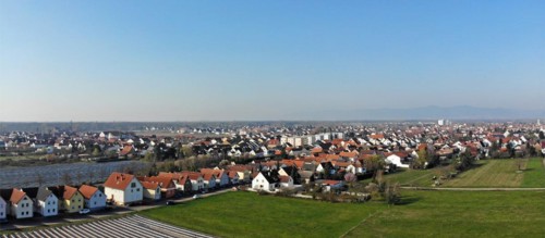 Aerial view of Haßloch Pfalz, Germany, Europe