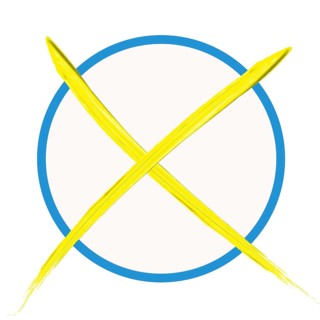 Blue/yellow voting cross