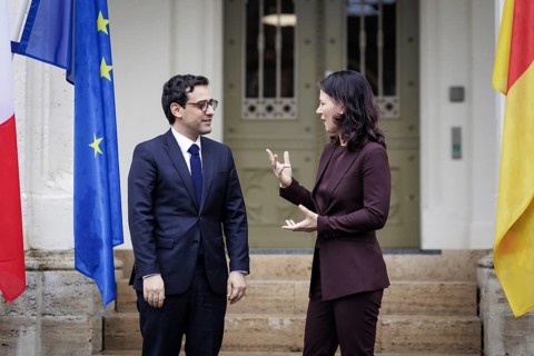 Annalena Bärbock (Alliance 90/The Greens), Federal Foreign Minister, photographed during a welcome