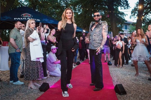 Jenice (Franziska Czurratis) and Harald Glööckler at the first Fashion Night for his new fashion