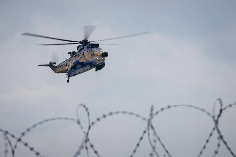 A Sea King MK41 multi-purpose helicopter, photographed during an air show at the ILA Berlin Air
