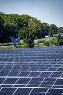 Solar park near Neukirchen-Vluyn, along the A40 motorway, over 10, 000 solar modules spread over 4