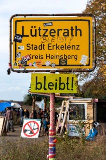 Protest action against the demolition of the village of Lützerath in the Rhenish lignite mining
