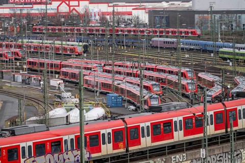 DB Regio stabling facility in Cologne Deutzerfeld, where suburban trains and regional trains wait