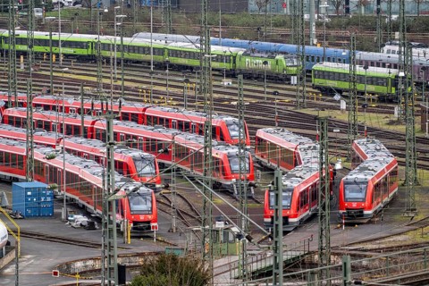 DB Regio stabling facility in Cologne Deutzerfeld, where suburban trains and regional trains wait