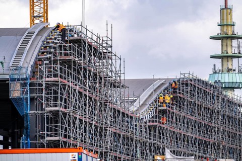 Modernisation of Duisburg Central Station, the platforms of the 13 tracks are being renewed, the