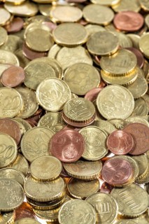 Coins, euro coins, cent coins, one cent, two cent, five cent, ten cent, twenty cent, fifty cent,
