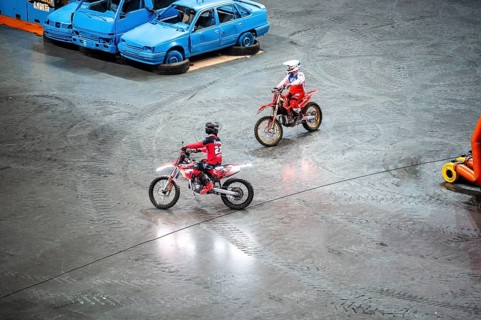Lisbon, Portugal - March 2, 2024: HOT WHEELS MONSTER TRUCKS LIVE GLOW PARTY in Arena