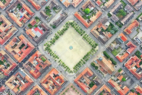 An aerial view image of Neuf Brisach Alsace France