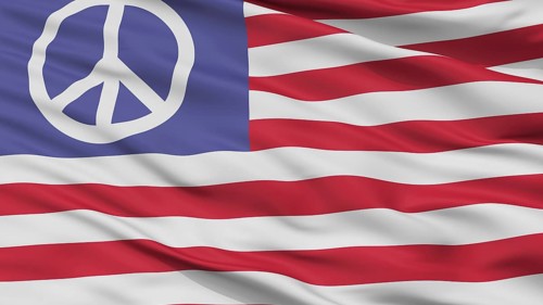Us Peace Flag, Closeup View