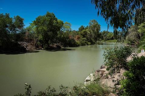 The Cahill Crossing ford through the East Alligator River, Kakadu National Park, Northern