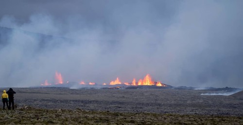 Volcanic eruption in Iceland, near Grindavik, Iceland, Europe