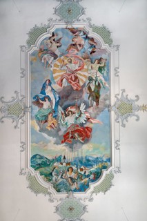 Ceiling fresco, St Michael's parish church, Sonthofen, Allgäu, Bavaria, Germany, Europe