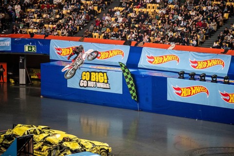 Lisbon, Portugal - March 2, 2024: HOT WHEELS MONSTER TRUCKS LIVE GLOW PARTY in Arena