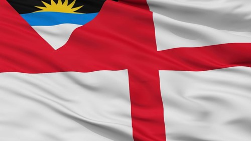 Coastguard Ensign Of Antigua And Barbuda Flag, Closeup View