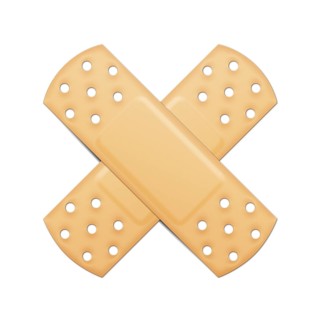 An illustration of a typical plaster cross symbol with clipping path