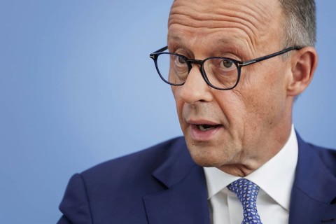 Friedrich Merz, CDU party chairman, at the Federal Press Conference on the consequences of Solingen