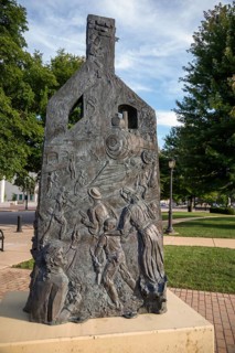 Springfield, Illinois, 'Acts of Intolerance, ' a sculpture by Preston Jackson shows burned-out