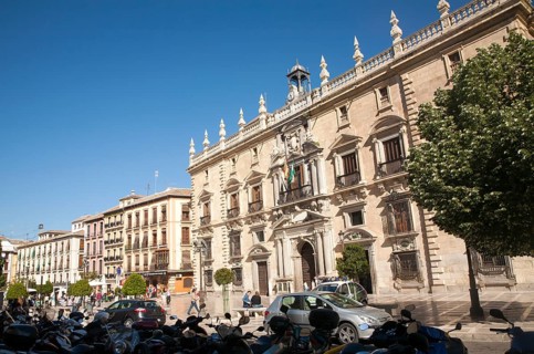 Real Chancilleria, Royal Chancellory building, in Plaza Neuva, Granada, Spain, Europe