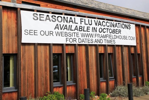 Seasonal Flu Vaccinations available at Framfield Health Centre surgery, Woodbridge, Suffolk,