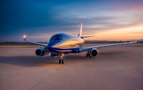 Plane takeoff at the airport at sunset with passengers and tourists going on vacation, AI generated