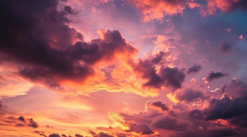 Scenic sunset skies over Caribbean islands, AI generated