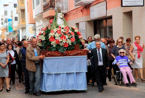 Fiesta procession Nuestra Senora de la Candelaria, Gran Tarajal, Fuerteventura, Canary Islands,