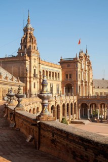The Plaza de España, Seville, Spain built for the Ibero-American Exposition of 1929. It is a