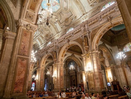 Metropolitan Cathedral, central nave, Santiago, Chile, South America