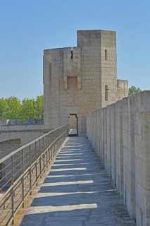 Battlements with battlements and Porte des Cordeliers, town gate, historic town fortifications,