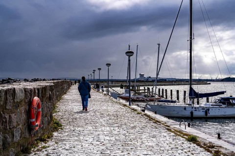 The city harbour of Sassnitz, Island of Rügen, Mole Mecklenburg-Vorpommern, Germany, Europe