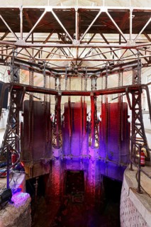 Old sewage treatment plant, former flood pumping and sewage treatment plant from 1910, gate valve