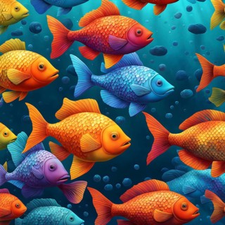 Illustration inspired by the fluid dynamics of a streamlined fish, AI generated