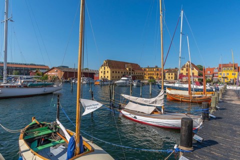 Maritime Svendborg, museum harbour, historic sailing ships, wooden boats, Great Belt, Baltic Sea,