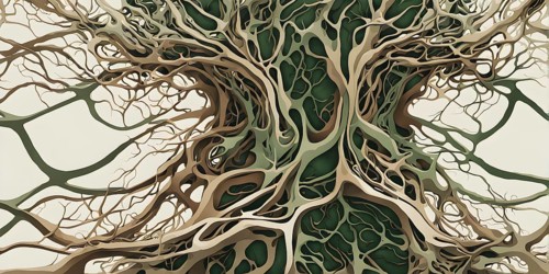 Abstract illustration depicting the branching patterns of tree roots representing natural
