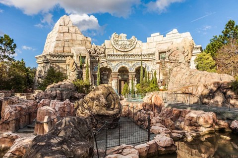Poseidon's Fury attraction in The Lost Continent at Universal Studios Islands of Adventure in
