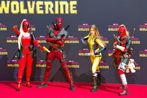 Doppelgänger, DEADPOOL & WOLVERINE (cinema release: 24.07.2024), red-yellow carpet at the fan event