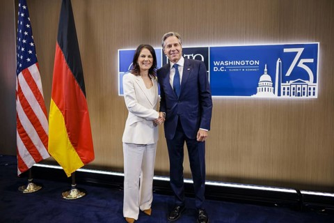 NATO summit meeting in Washington. Annalena Bärbock (Alliance 90/The Greens), Federal Foreign