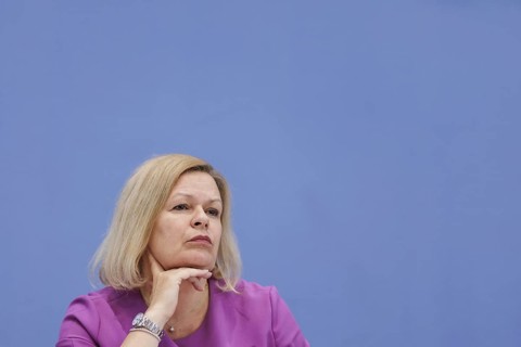 Nancy Faeser (SPD), Federal Minister of the Interior and Home Affairs, recorded during the