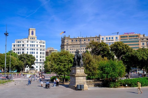 Plaça de Catalunya, Barcelona, Catalonia, Spain, Europe