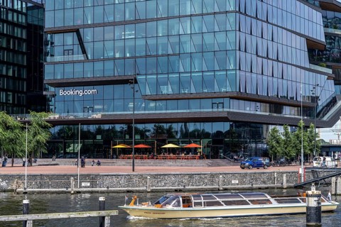 New corporate headquarters of Booking.com, online travel agency, hotel broker, building at