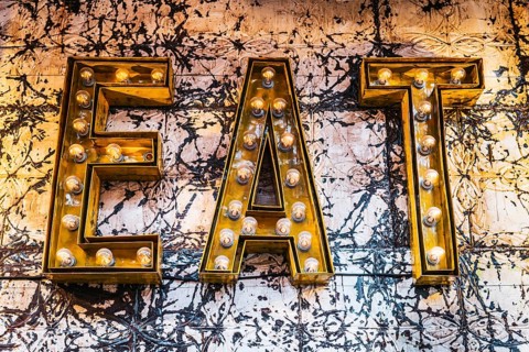 The word Eat as lettering on a neon sign, kitchen, neon sign, font, design, retro, vintage, light