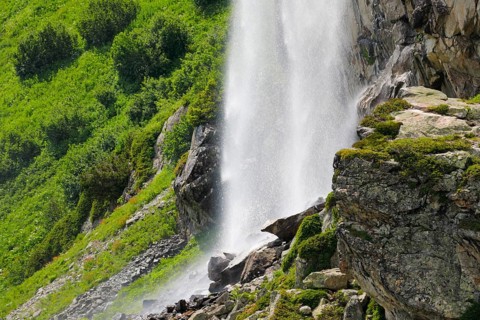 Wyssebach Falls plunges over a striking cliff, Canton of Bern, Switzerland, Europe