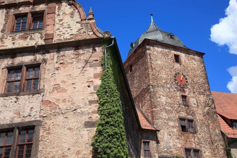 View of the front castle from the tower side, Schlitz, small town in the east of the Vogelsberg