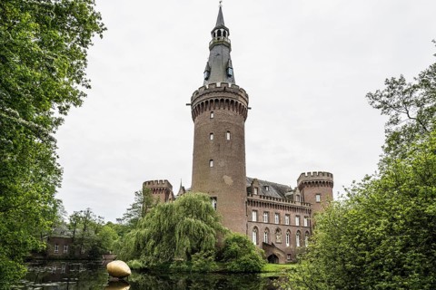 Schloss Moyland, moated castle, museum of modern art, Bedburg-Hau, Lower Rhine, North