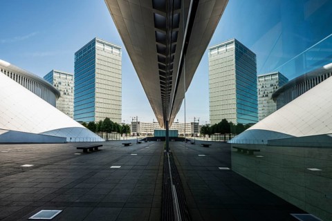 High-rise buildings, Place de l'Europe, Plateau de Kirchberg, Luxembourg, Luxembourg City,