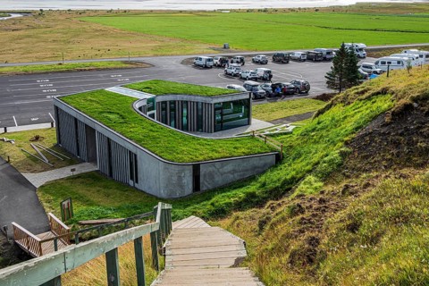 Visitor center at the Hengifoss waterfall, Iceland, Europe