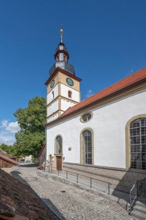 St John's Church in the historic fortified church, Hüttenheim, Lower Franconia, Bavaria, Germany,