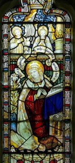 Stained glass window of Annunciation by Charles Eamer Kempe, church of Saint Botolph, Burgh,